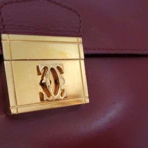 Cartier Luxury Designer Leather Breifcase Elegant Leather Unisex Bag Gold